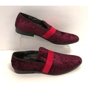 EUC Size 11.5 Men's Franco Vanucci Red/Pink Alberto Dress Loafer Lounger Shoes